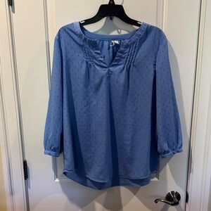 Elle Periwinkle Blouse with Subtle Dots